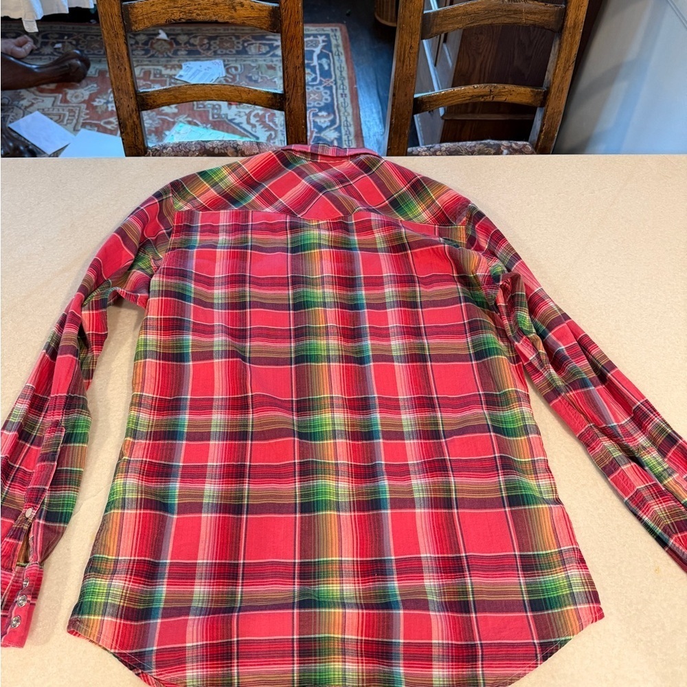 Polo Ralph Lauren Madras Western Red and Green Plaid Shirt - Picture 7 of 11